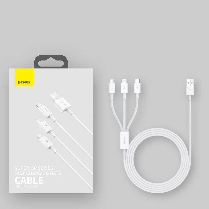 Actual product image Baseus 3 in 1 Multicharger USB-Cable (1.50 m, USB 2.0)
