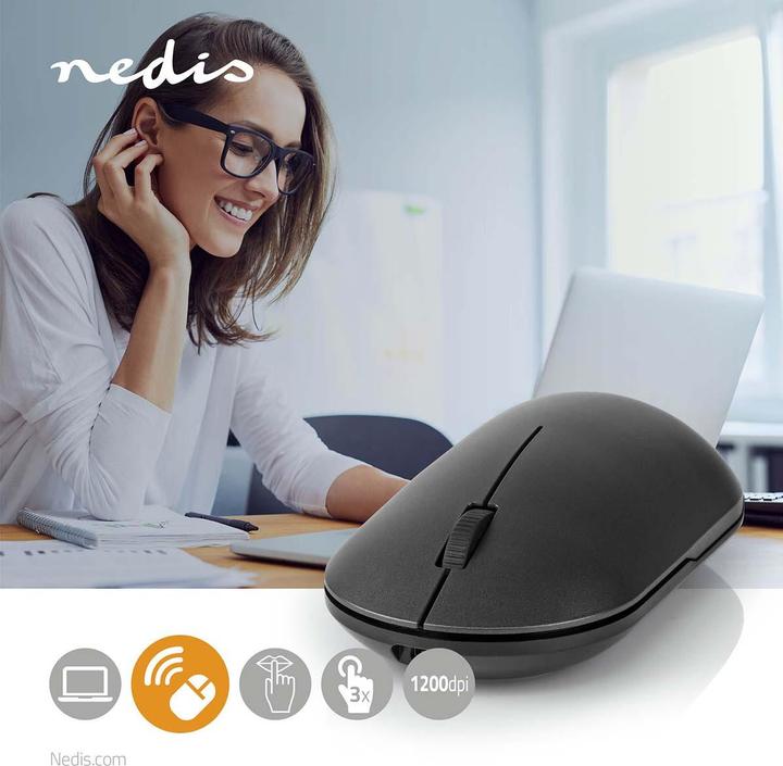 Produktbild Nedis Mouse | Drahtlos | 1200 dpi | Anzahl Knöpfe: 3 | Beidhändig (Kabellos)