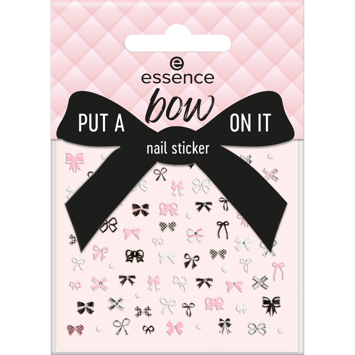 Produktbild essence Nagelsticker Put a bow on it (Nagelkleber, Schwarz, Weiss, Rosa)