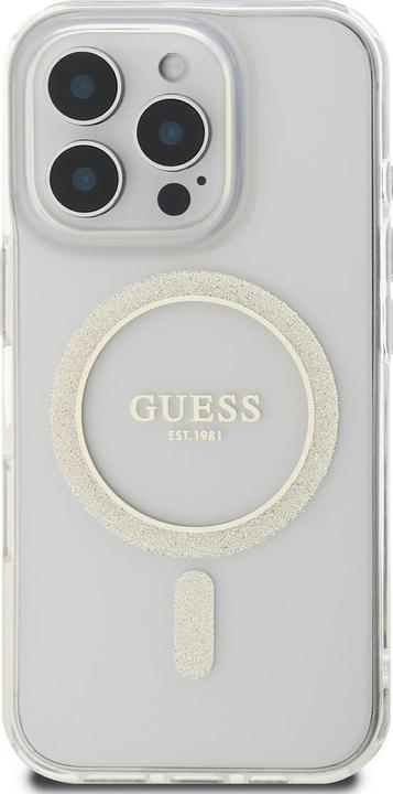 Produktbild Guess GUHMP16LHFGERET iPhone 16 Pro 6.3" przeźroczysty/transparent hardcase IML Glitter Circle MagSa (Apple iPhone 16 Pro)