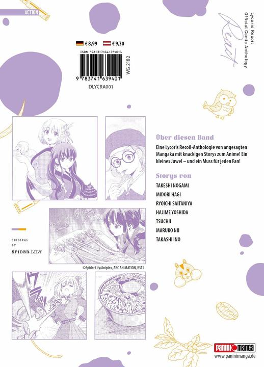 Actual product image Panini Lycoris Recoil: React (German, Hajime Yoshida, Jens Ossa, Marunko Nii, Midori Hagi, Ryoichi Saitaniya, Spider Lily, Takahi Ino, Takeshi Nogami, Tsuchii, 2024)