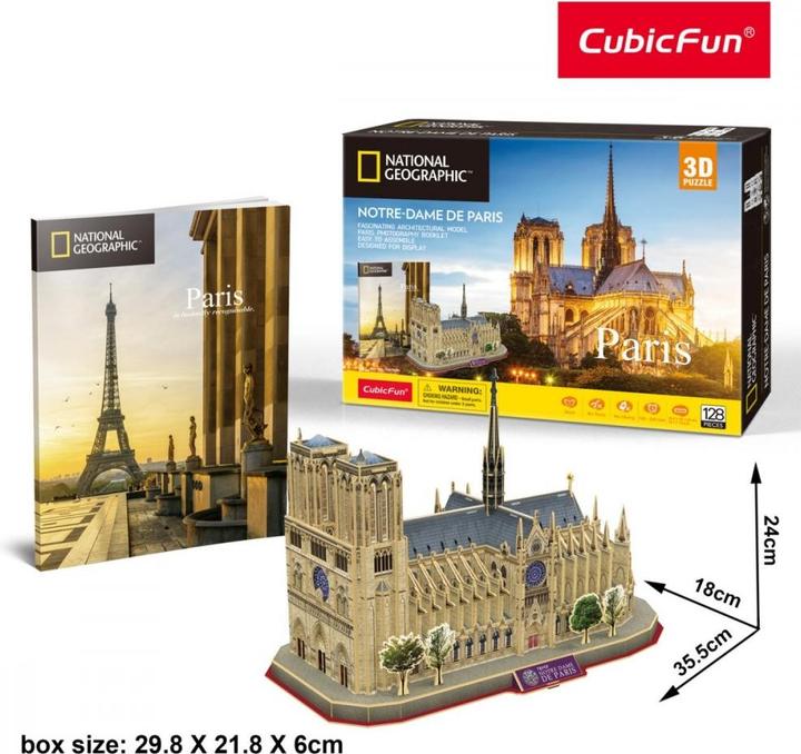 Produktbild Cubicfun Cubic Fun - Notre Dame de Paris 3D 128 pcs (200986) (128 Teile)