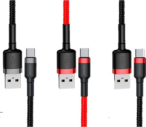 Productafbeelding Baseus cafule Kabel USB Voor Micro 2.4A 0.5M Grijs+Zwart (0.50 m, USB 3.2 Gen 1)