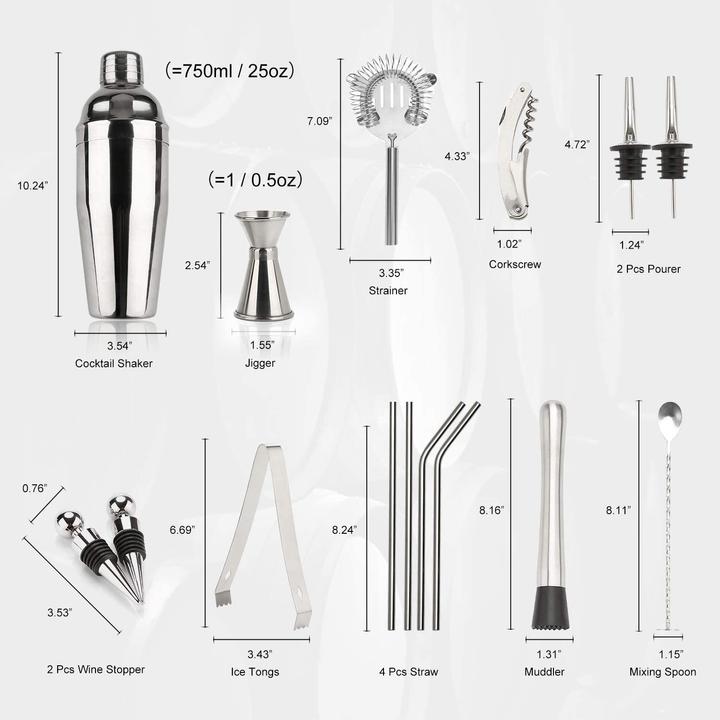 Immagine prodotto Exreizst Set di shaker per cocktail (Set da cocktail)