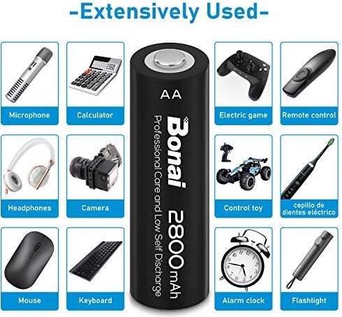 Actual product image Bonai Rechargeable batteries (24 pcs., AA, 2800 mAh)