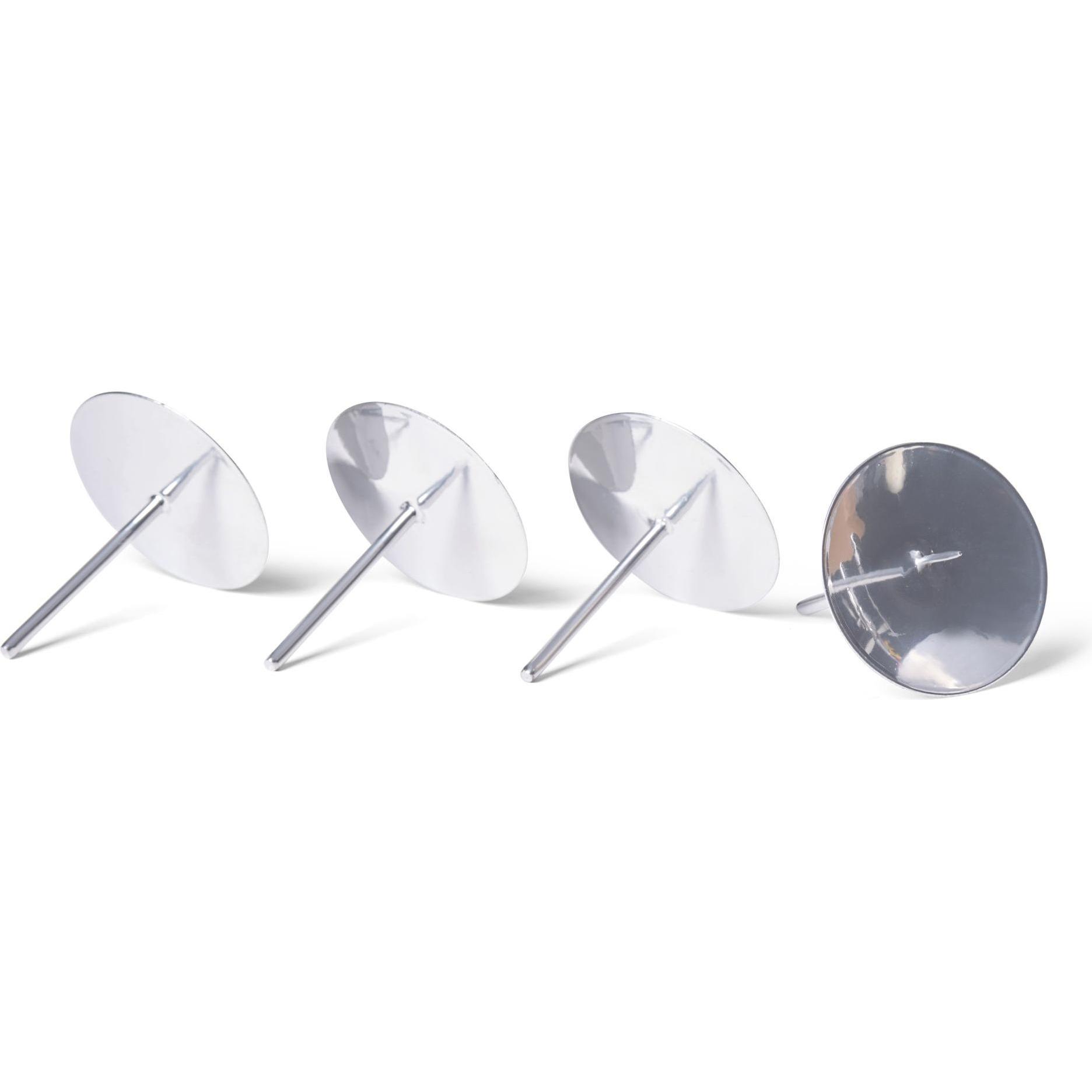 Novaliv, Kerzenständer, 4x Kerzenpick mit Dorn 12cm SILBER Weihnachtskranz Kerzenständer Adventskranzdeko (12 x 12 x 12 ...