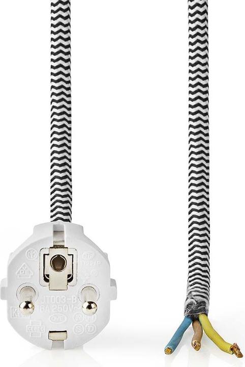 Produktbild Nedis Stromkabel | Schutzkontaktstecker | Open | Gerade | Gerade | Vernickelt | 3.00 m | Rund | Baum (3 m)