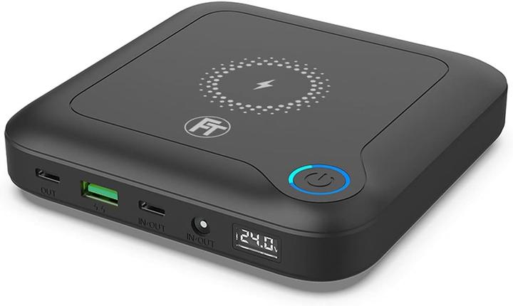 Produktbild FeinTech 60W PD Powerbank mit USB-C, DC-Anschluss und 10W drahtlosem Laden für Laptops, Tablets, Smartphones (60 W, 88 Wh)