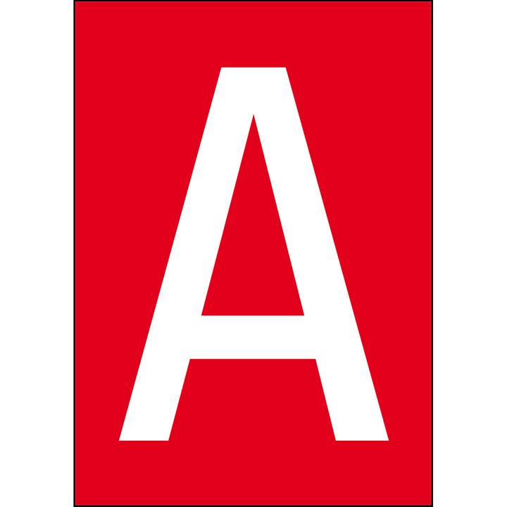 Actual product image Brady A4 labels with numbers and letters