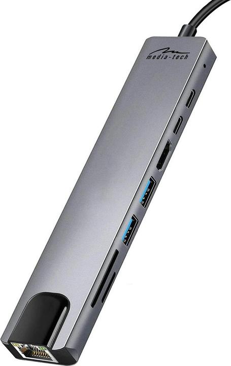 Produktbild Media-Tech USB HUB 8 IN 1 GIGA LAN HUB MT5046 (USB-C, 8 Ports)
