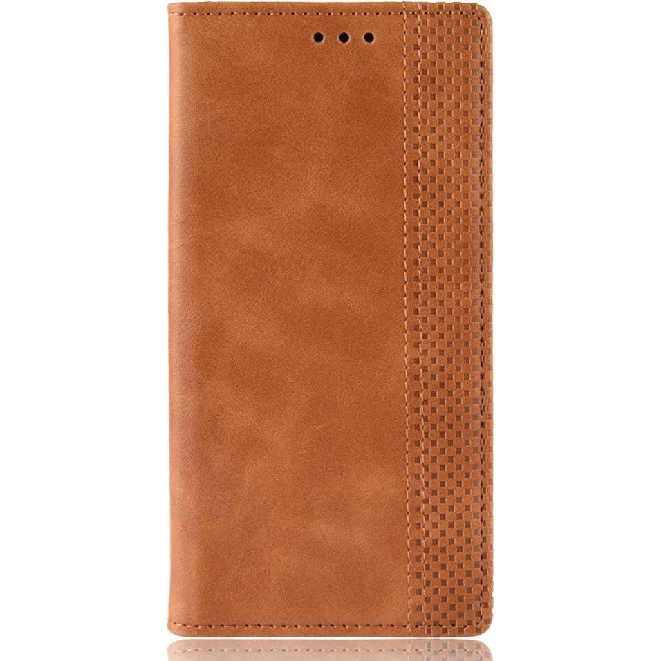 Cover-Discount iPhone 12 Pro Max - Stand Flip Case Hülle braun (Apple iPhone 12 Pro Max), Smartphone Hülle, Braun