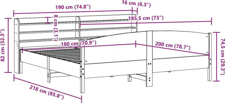 Image du produit vidaXL Bettgestell (180 x 200 cm)