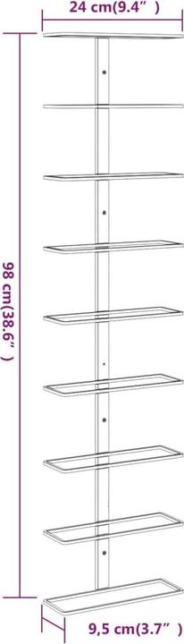 Produktbild vidaXL Emmerich (24 x 9 x 120 cm, 10 Fl.)