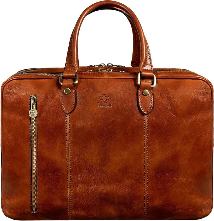 Actual product image Time Resistance Large Leather Laptop Bag (15", Universal)