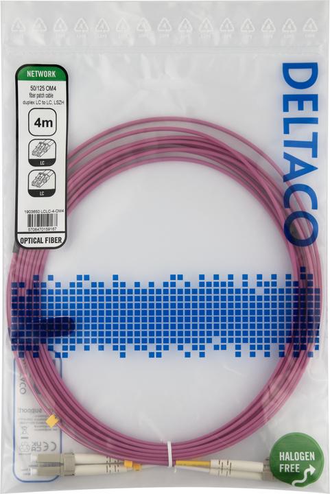 Produktbild Deltaco OM4 Fiber cable, LC - LC, duplex, multimode, 4,0m (4 m)