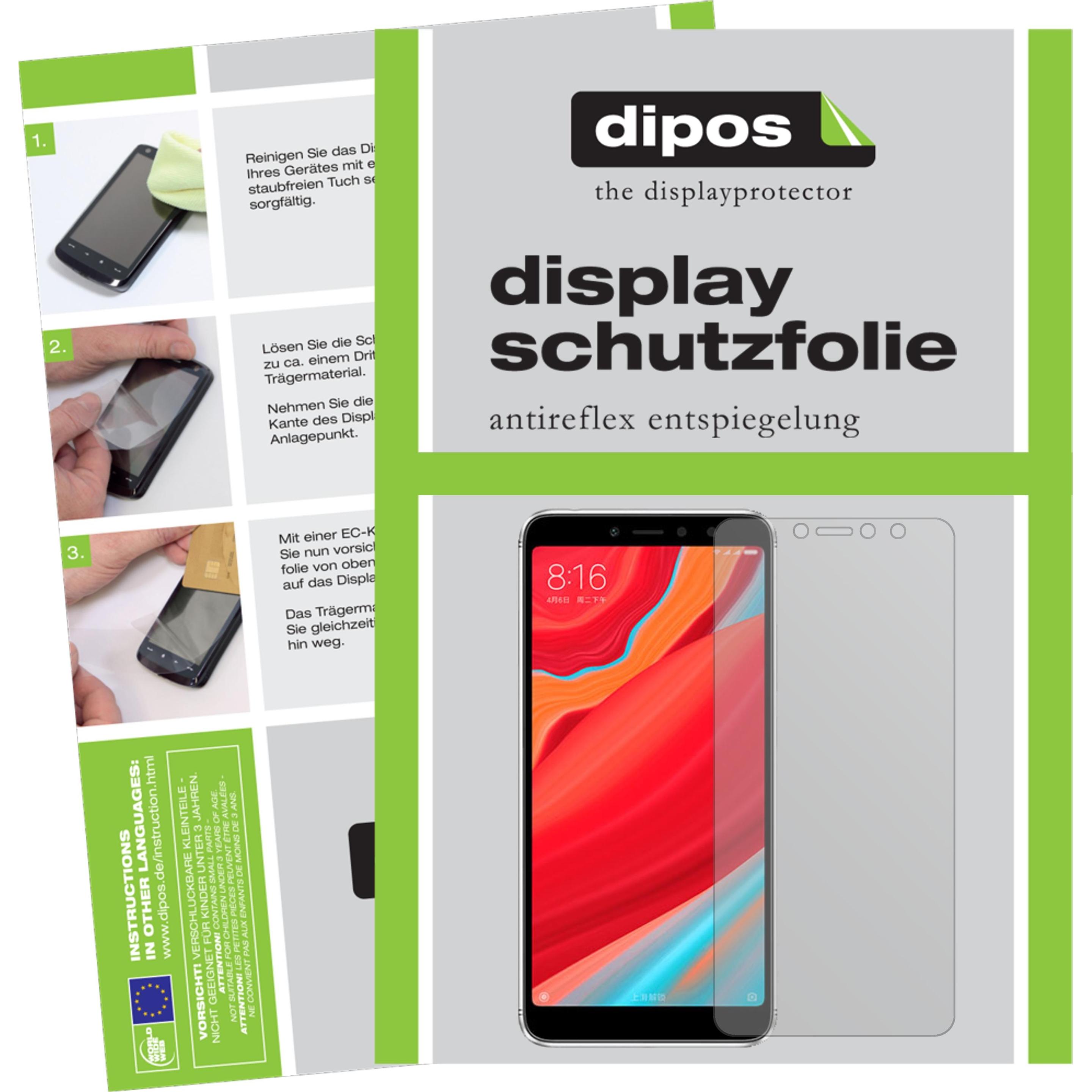 Dipos Displayschutzfolie Antireflex (2 Stück, Xiaomi Redmi S2), Smartphone Schutzfolie, Transparent