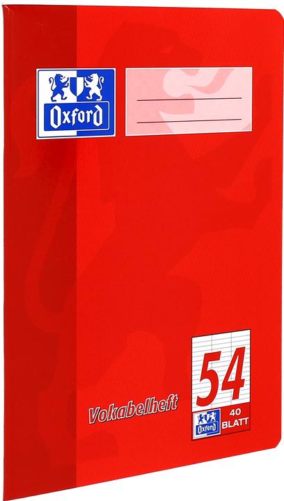 Produktbild Oxford Vokabelheft A5, 40 Blatt, Lin. 54, 90 g/m² (A5, Liniert, Harter Einband)