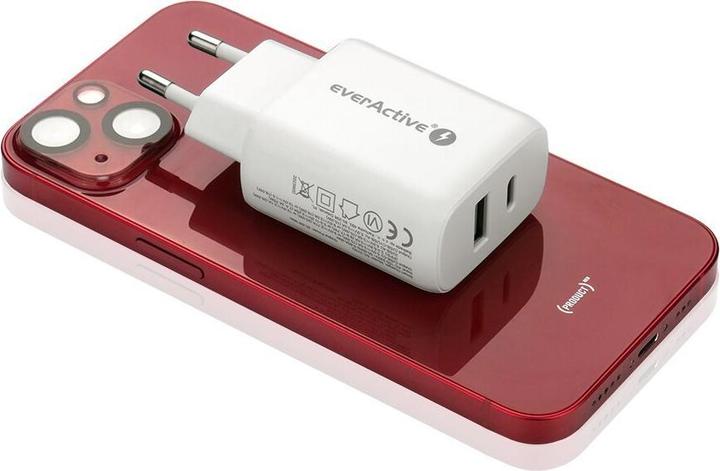 Actual product image Everactive SC-370Q Mains Charger with USB QC3.0 and USB-C PD PPS 25W (26 W, 1 portion)
