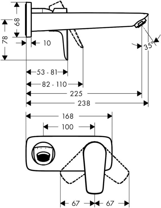 Actual product image hansgrohe Talis E 2-hole basin mixer (matt white)