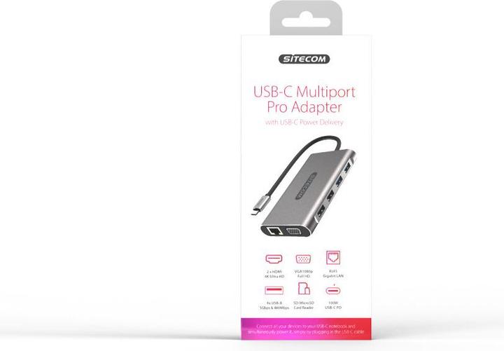 Immagine prodotto Sitecom Stazione di attracco CN 390 (USB-C, 9 Porti)