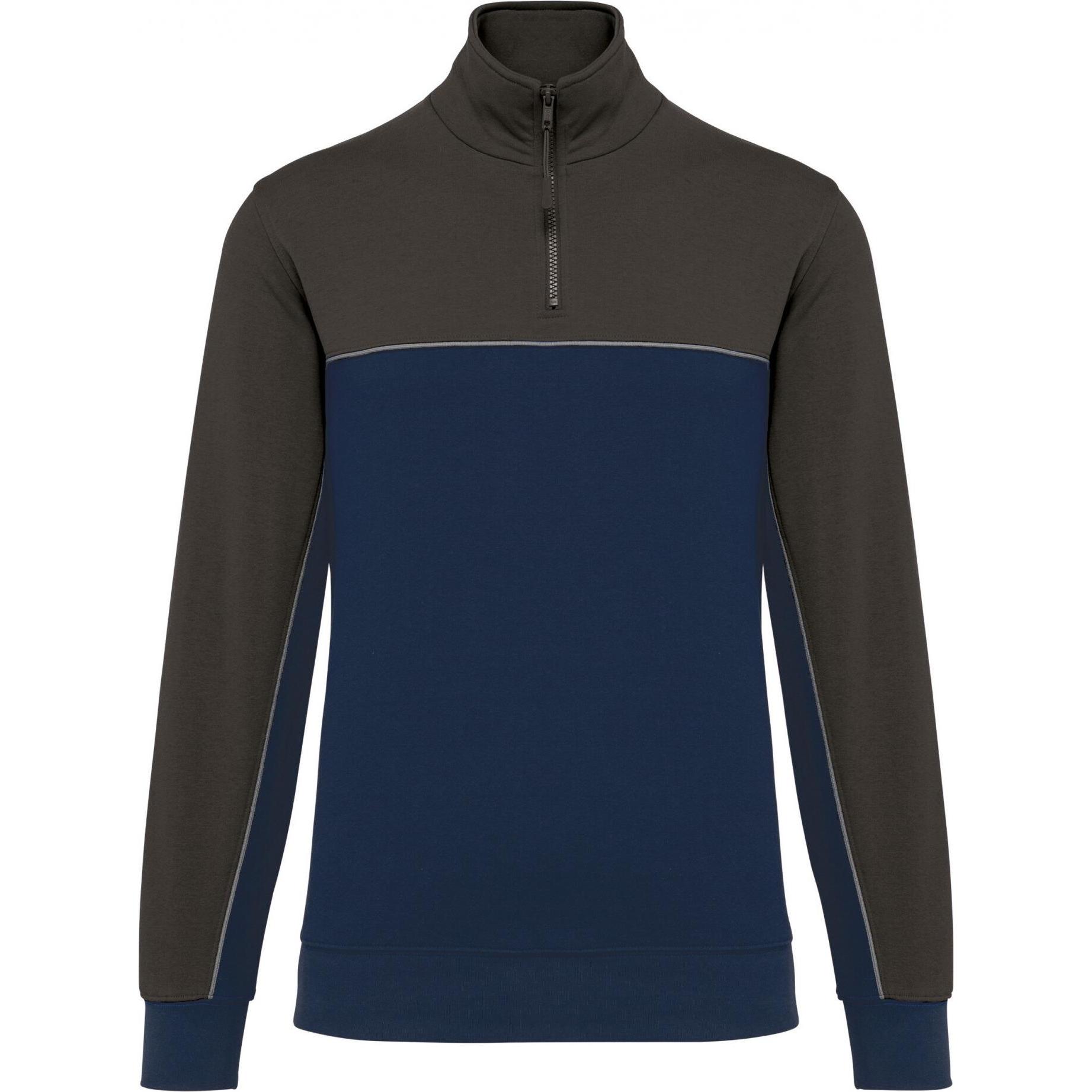 Kariban, Pullover, Sweatshirt umweltfreundlicher Reissverschlusskragen, Blau, (M)