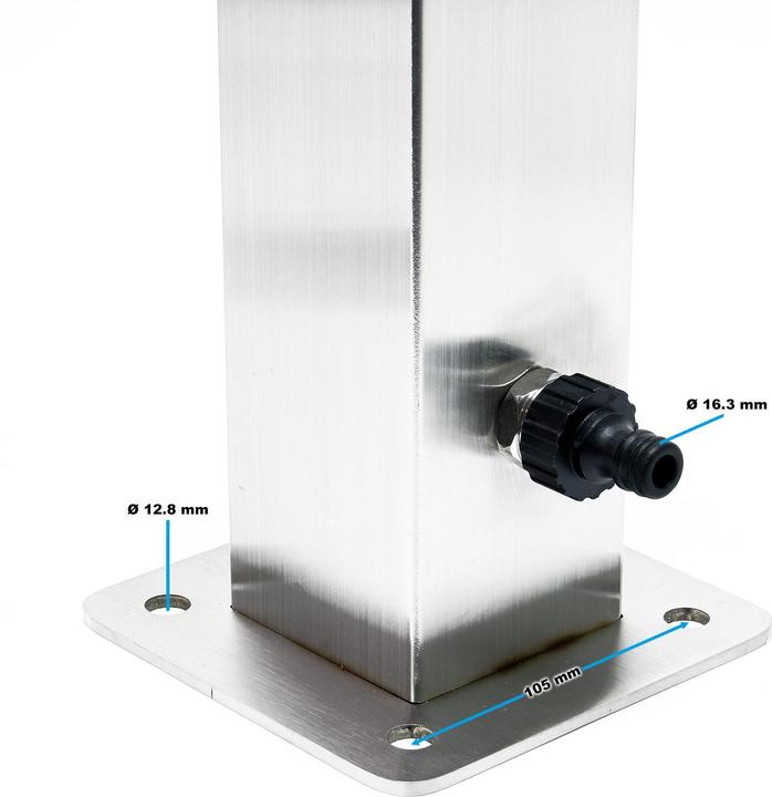 Produktbild Wiltec Wasserzapfstelle 95 cm Wassersäule Edelstahl eckig Garten Zapfsäule