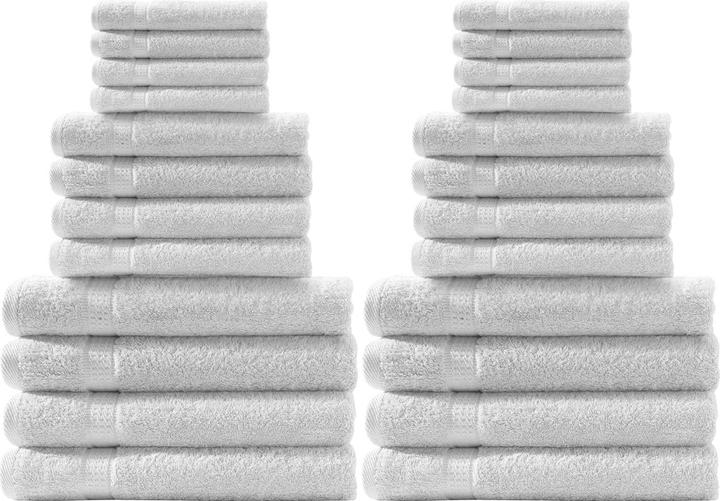 Immagine prodotto Casativo Set di asciugamani da 24 pezzi in 100% cotone, bianco (50 x 100 cm, 70 x 140 cm, 30 x 50 cm)