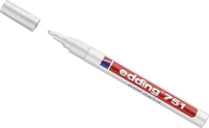 Actual product image Edding Paintmarker ® 751 permanent hvid round spids 1-2 mm - (10 pcs.) (10 x)