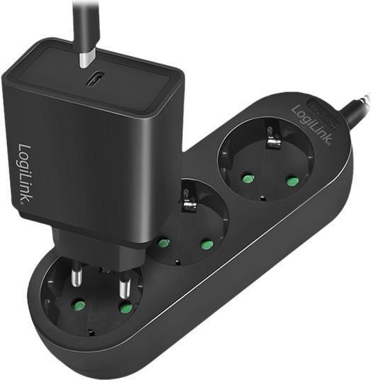 Produktbild LogiLink Steckdosenleiste,3xCEE 7/3,Textilkabel (3x, CEE 7/3, 1.50 m)
