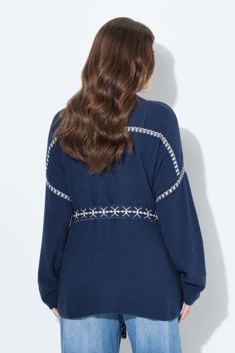 Actual product image Ulla Popken Textured Tie Belt Cardigan (58)