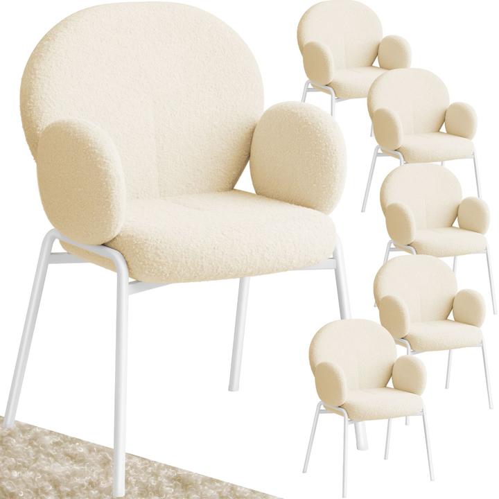 Image du produit tectake Set de 6 chaises Scandi rembourrées