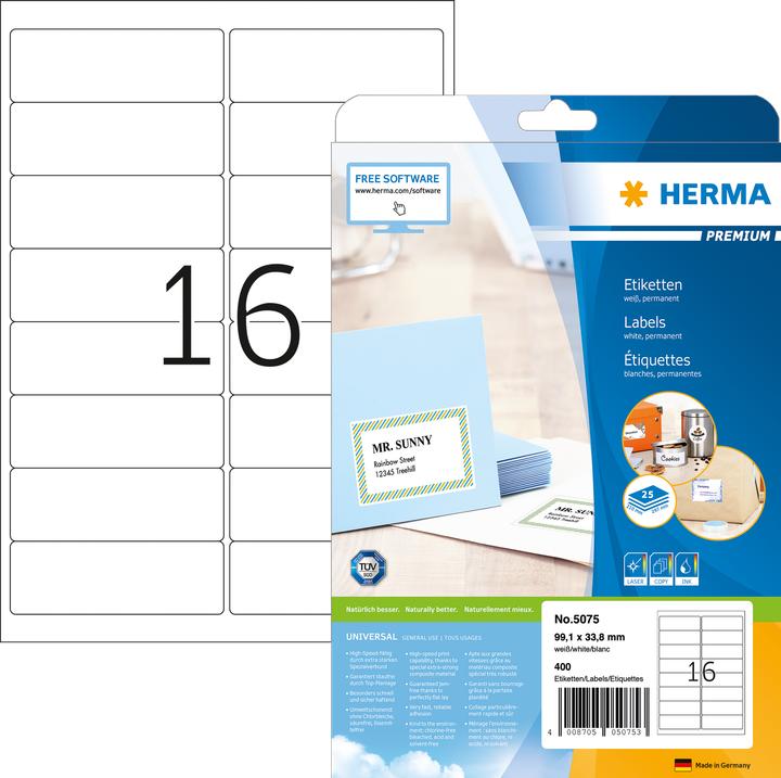 Actual product image HERMA Universal labels A4