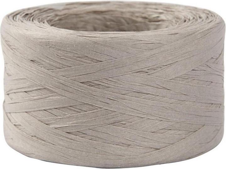 Produktbild Creativ Company Papierband Raffiabast 8 mm x 100 m, Hellgrau (Geschenkband, 1 x)