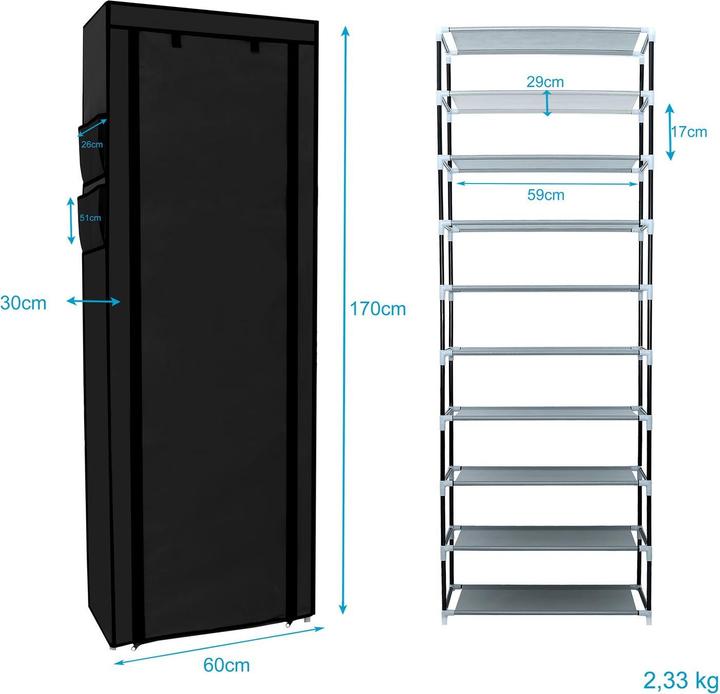 Produktbild Intirilife Faltschrank (58 x 28 x 170 cm)