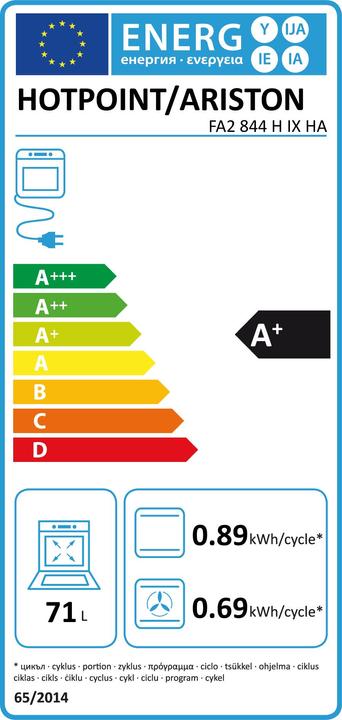Label énergétique Hotpoint Four Ariston A
