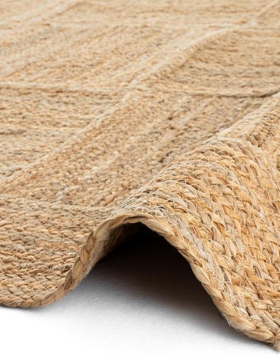 Actual product image Conceptum Hypnose Tech 100% JUTE Rectangular Oak|Beige Jute Underside Geometric Pattern Handmade Weaving