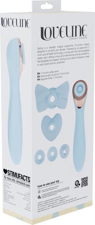 Produktbild Loveline Darling - AirTap Wand Vibrator with Five Head Attachments - Blue