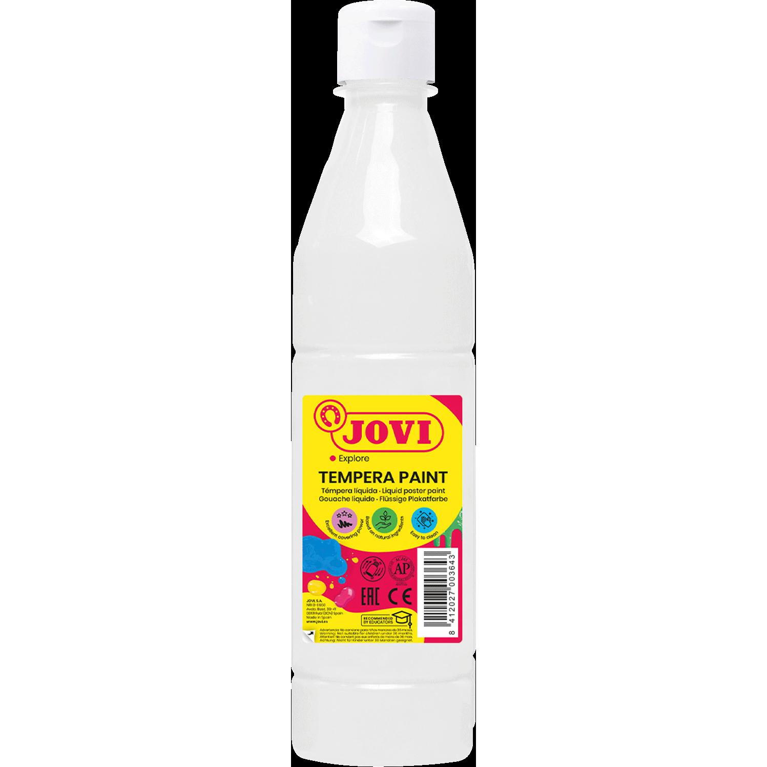 Jovi, Künstlerfarbe + Bastelfarbe, Plakatfarbe / Temperafarbe 500ml Flasche weiss (Weiss, 500 ml)