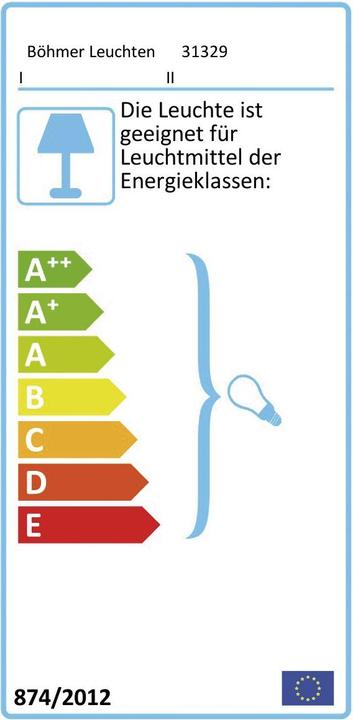 Etichetta energetica Böhmer 31329 Lampada da parete 1x E14 40 Watt IP20 cromo (E14)