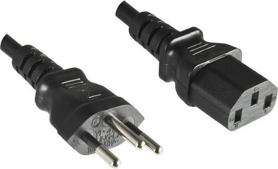 Image du produit Dinic NN Câble d'alimentation Suisse type J sur C13 1,8m noir (1.80 m)