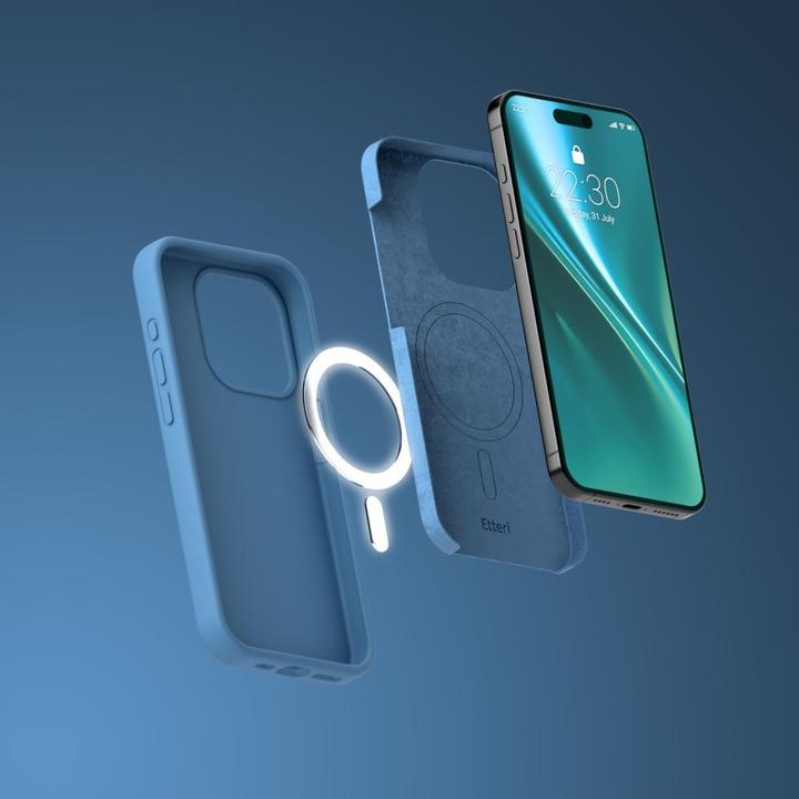 Actual product image Etteri Silicone Mag case for iPhone 15 Pro Max 6,7" dark blue (Apple iPhone 15 Pro Max)