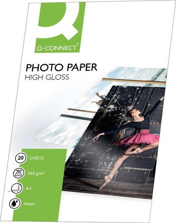 Produktbild Q-Connect Inkjet Fotopapier, high-gloss (260 g/m², A4, 20 Stk.)