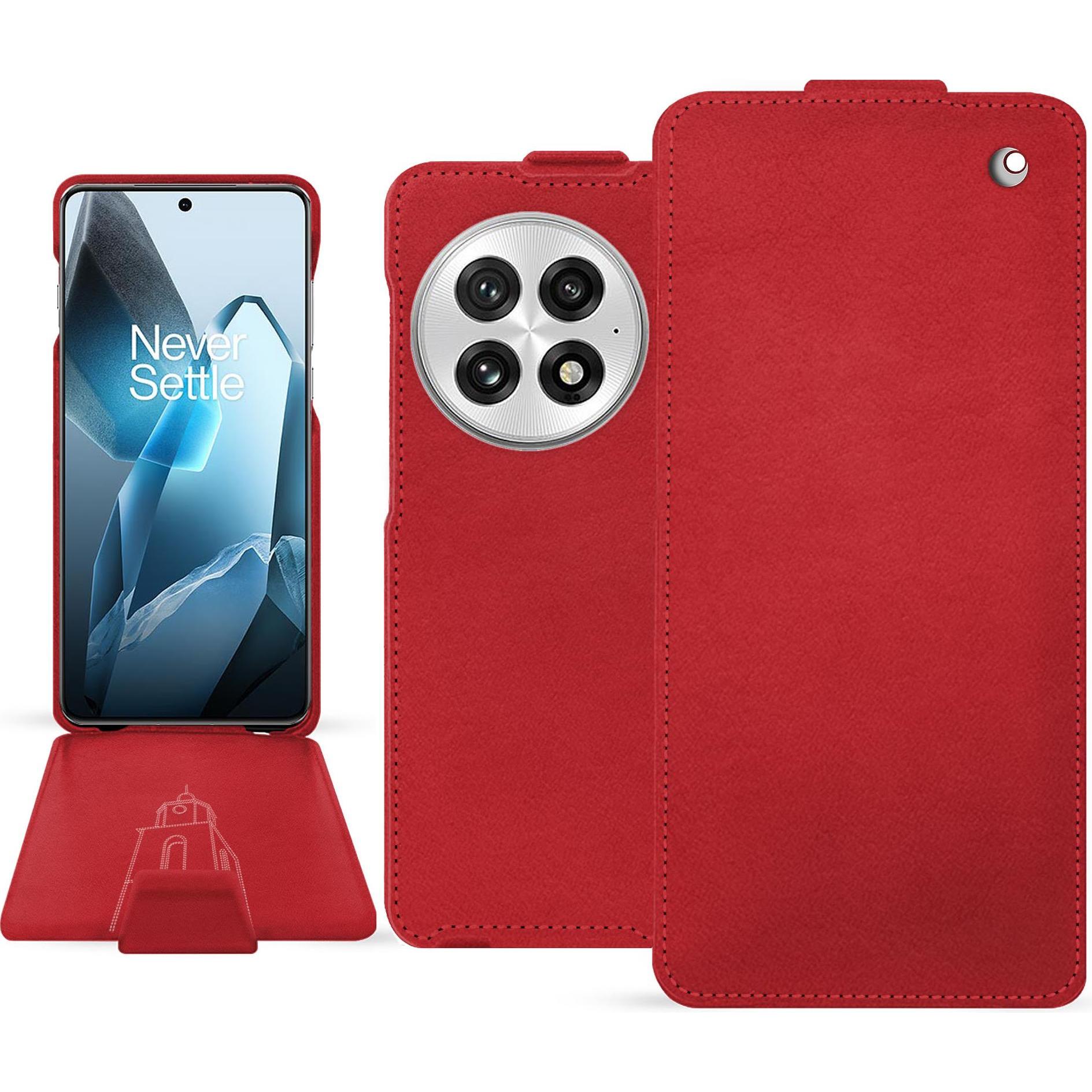 Noreve Lederschutzhülle vertikal (OnePlus 13), Smartphone Hülle, Rot