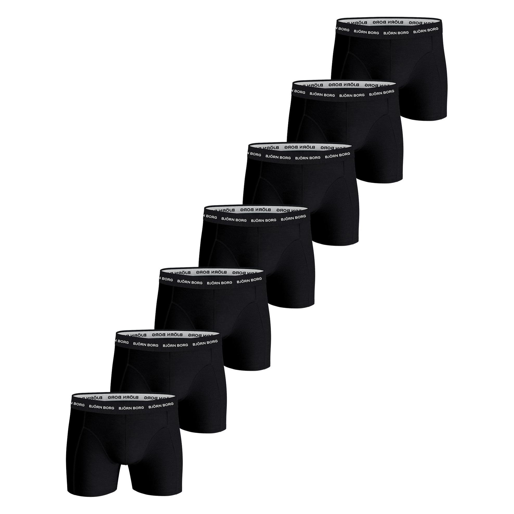 Björn Borg, Herren, Unterhosen, Cotton Stretch Boxer 7P, Schwarz, (M, 7er Pack)