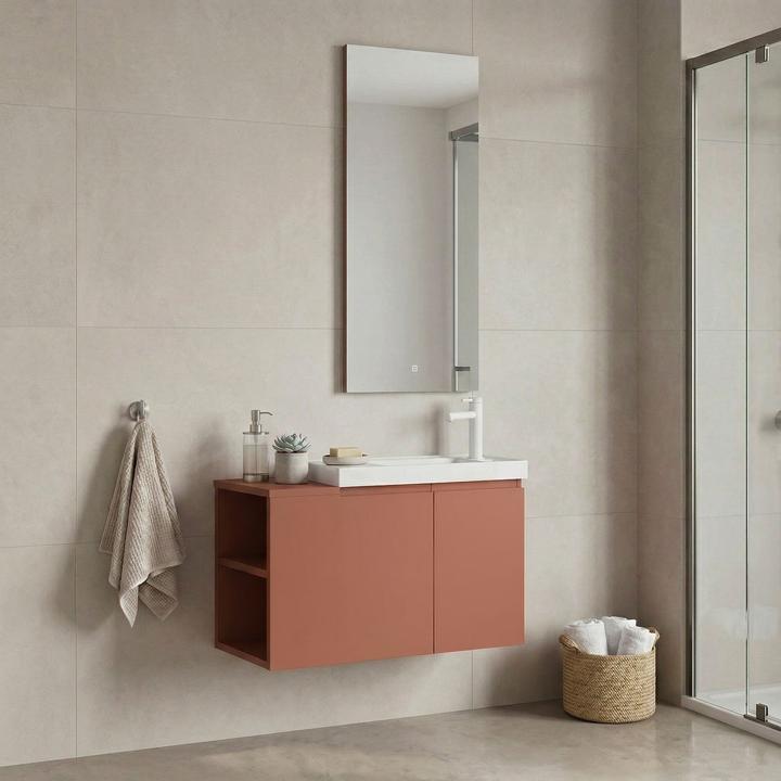 Produktbild Homitis Perla 80 Bathroom Cabinet With Sink & Mirror Set (2 Pieces)