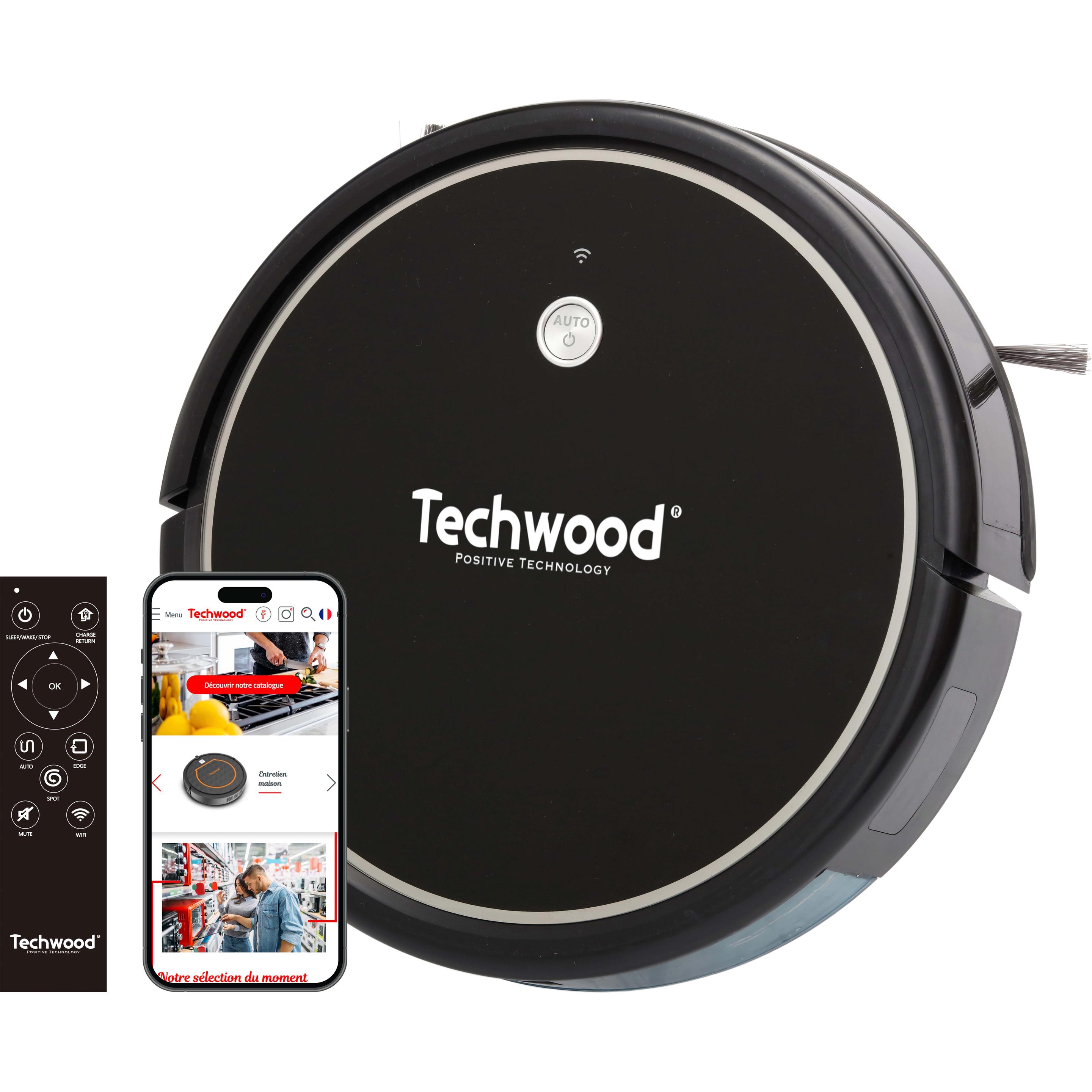 Techwood Roboter-Staubsauger mit Wifi, Robot aspirapolvere, Nero