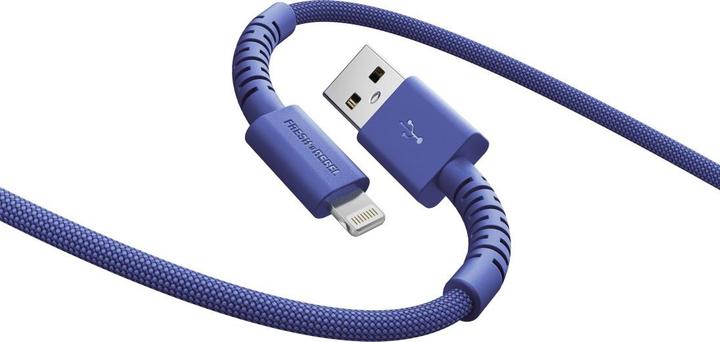 Image du produit Fresh'N Rebel Fresh 'n Rebel USB-A zu Lightning silicone geflochtenes Kabel "FlexWave" 2m, True Blue (2 m, 12 W)