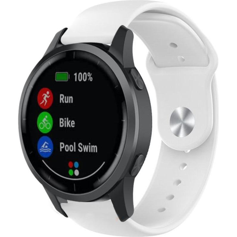 Strap-it Sportarmband (22 mm, Silikon, vivoactive 4), Uhrenarmband, Weiss