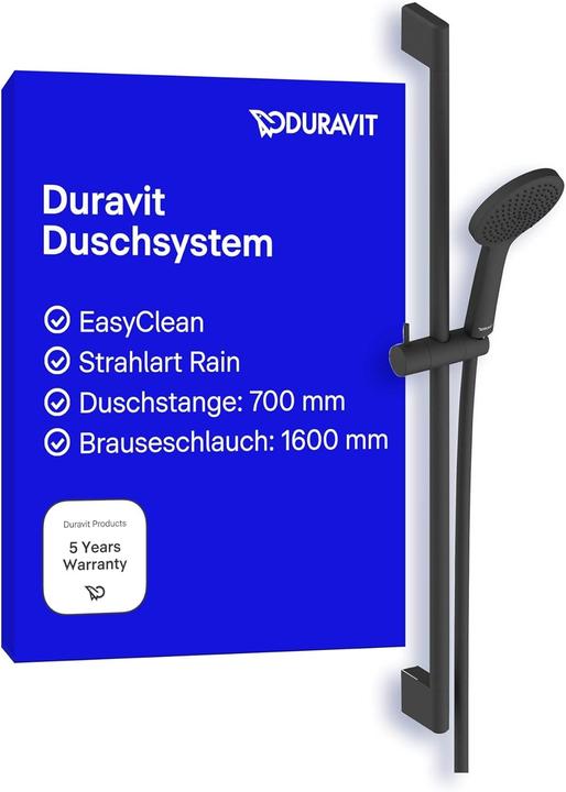 Produktbild Duravit Brauseset schwarz matt (1 Strahlart, 15 l/min)
