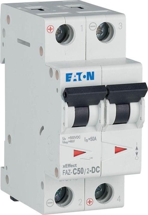 Actual product image Eaton MOE FAZ-C50/2-DC LS switch C-Char 50A, 2p, DC